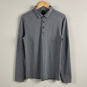 Lululemon Evolution Pique Long Sleeve Polo Shirt | Heathered Black